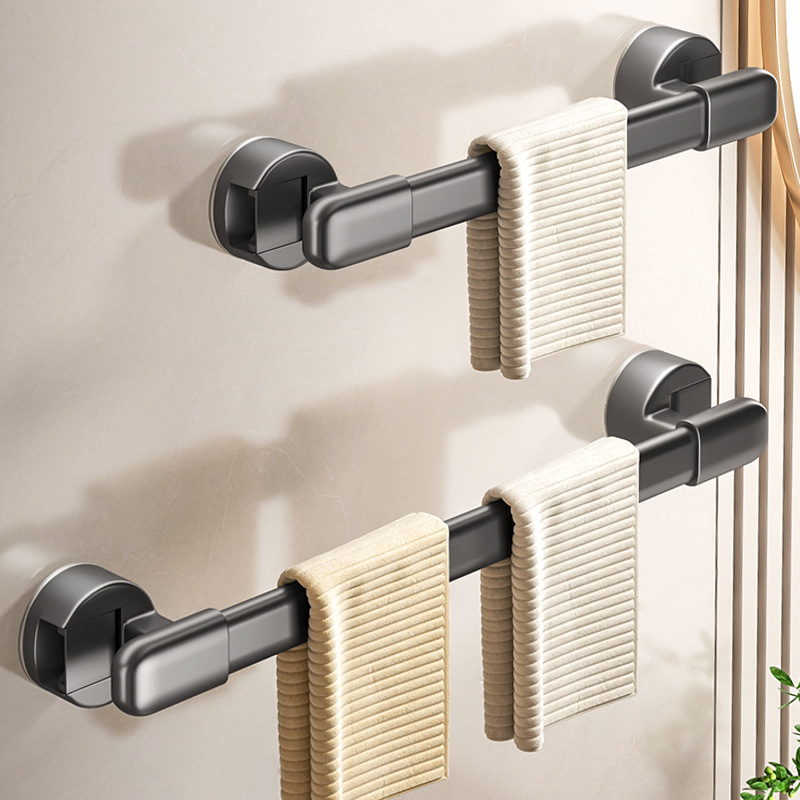 Customized Bathroom Toilet Suction Cup Punch-Free Slipper Rack Wall-Mounted Single-Rod Towel Hanging Storage Patented Model