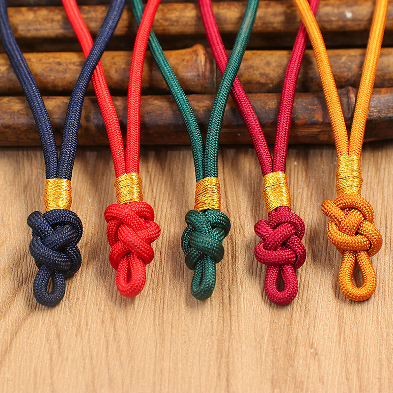 Button Knot 13cm Handle Rope Lanyard DIY Chinese Knot Sachet Jade Handmade Wrist Han Dynasty Mobile Phone Pendant Accessories