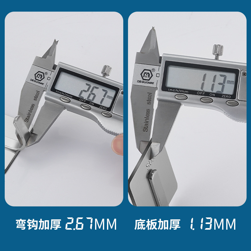 Factory wholesale stainless steel strong clothes hook kitchen bathroom towel shelf wall hanging single non-perforated hook