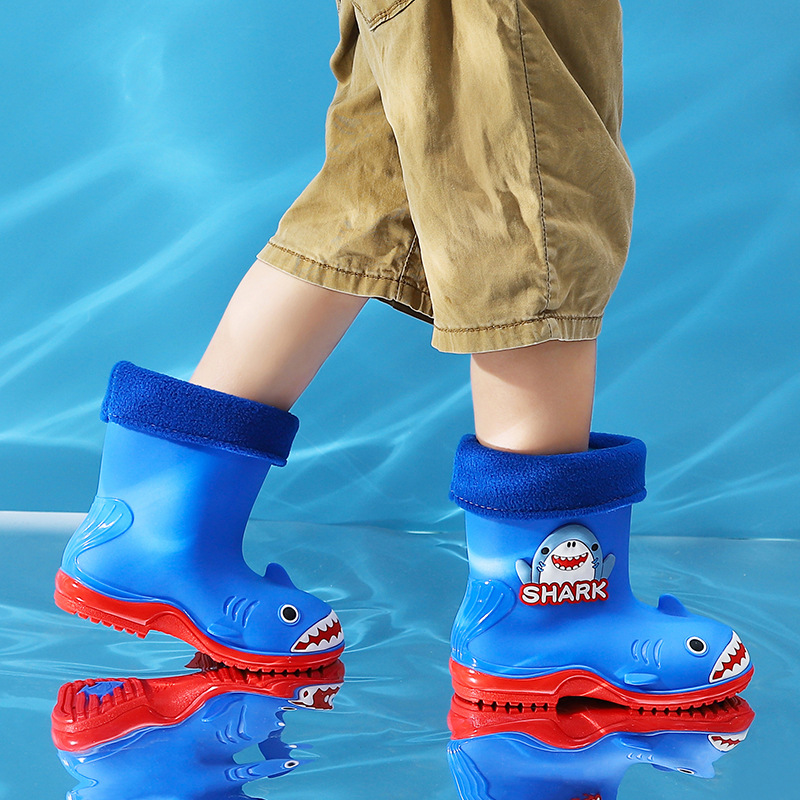 Children's Rain Boots, Women's Velvet Warm Removable Water Shoes, Non-Slip Waterproof Rain Boots, Toddlers, Middle-Aged Kidsren, Baby Boys' Boots