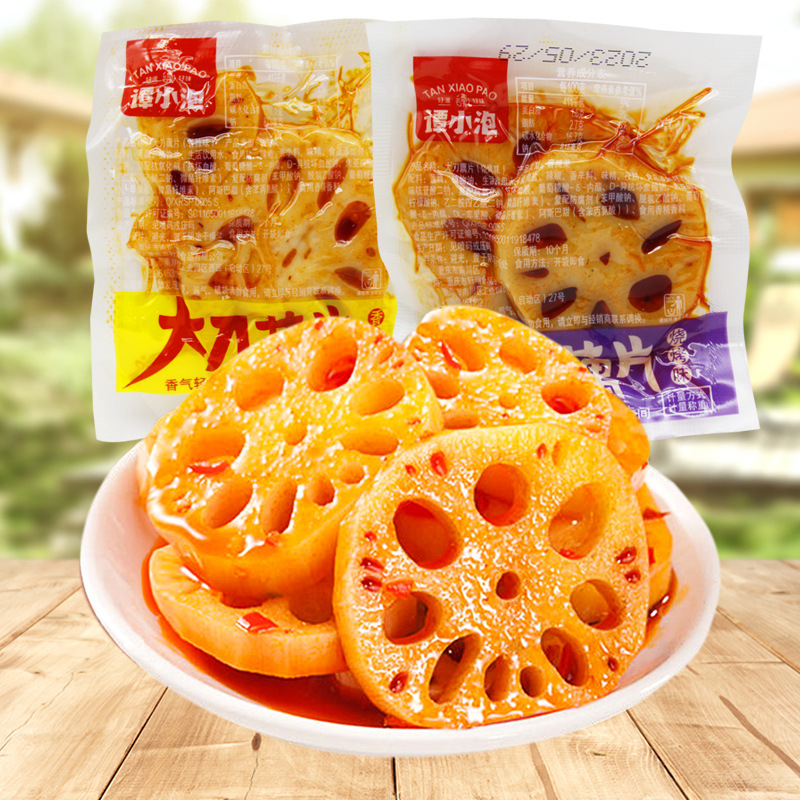 Тан Сяосяо один нож слайсы из лотоса острый барбекю вкус 5кг оптовая закуска готовая к употреблению индивидуальная упаковка