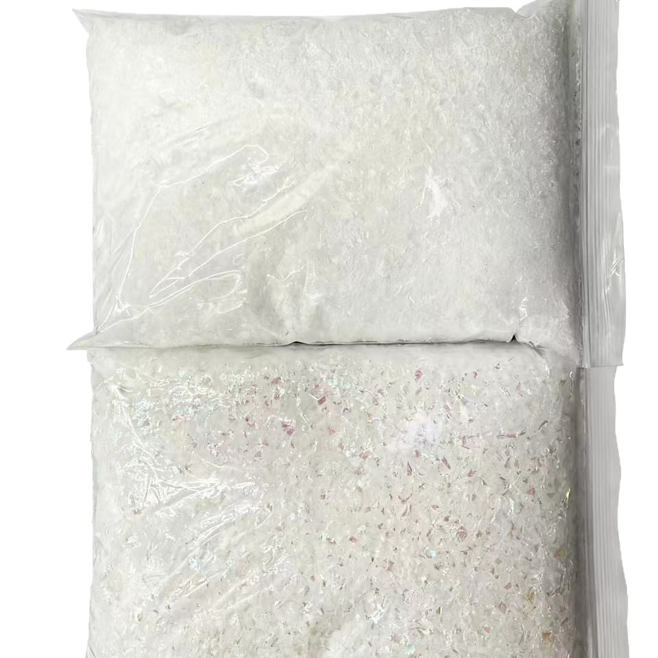 Factory Direct Sales Artificial Snow 50g Pack Artificial Snow Christmas Snow Dry Snow Powder Handmade Snow Scene Decoration Snowflakes Fake Snow