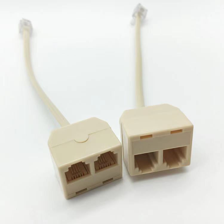 Telephone RJ11 one-two junction box telephone adapter one revolution two mother horn branch telephone accessories
