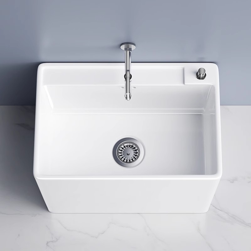 Ceramic Mop Sink Balcony Floor-Standing Mop Sink Household Mop Basin Mop Sink Floor Mop Basin Bathroom