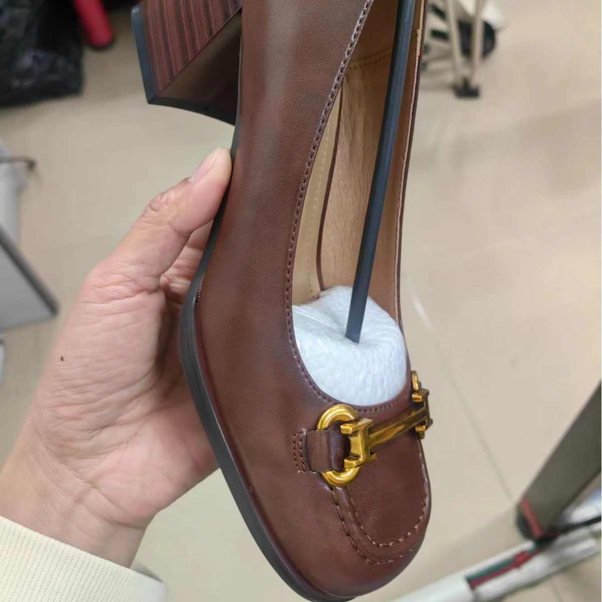 Metal Buckle British Retro Thick High-Heeled Shoes Are Only Available to Order Aura British Style Formal Wear