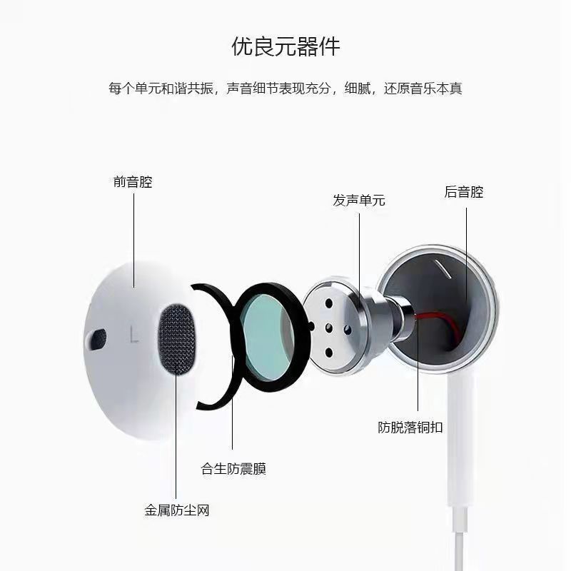 Suitable for all kinds of mobile phones Apple Android and other headphones wire control with microphone with adjustable volume wired headphones