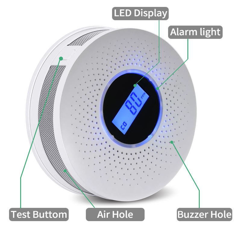 Cross-border carbon monoxide smoke two-in-one composite alarm CO sensor detector smoke alarm