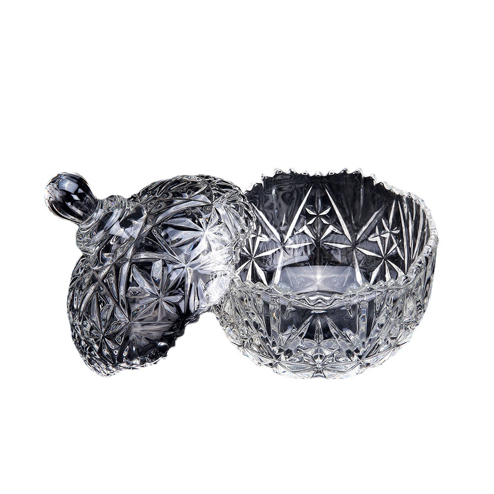 Transparent Candy Cup with Lid, Diamond Candy Jar, Wavy Edge Storage Jar, Sugar Cup, Small Diamond Candy Cup