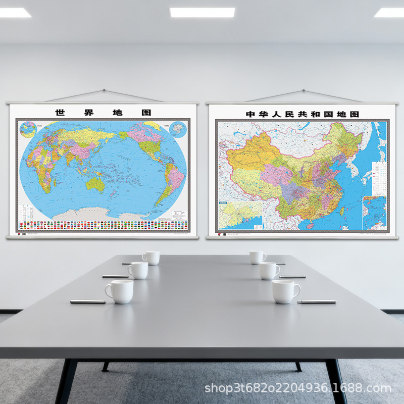 2025 New Edition China and World Map Poster Extra Large 1.5m Wall Map High Definition Laminated for Office Business Home Use