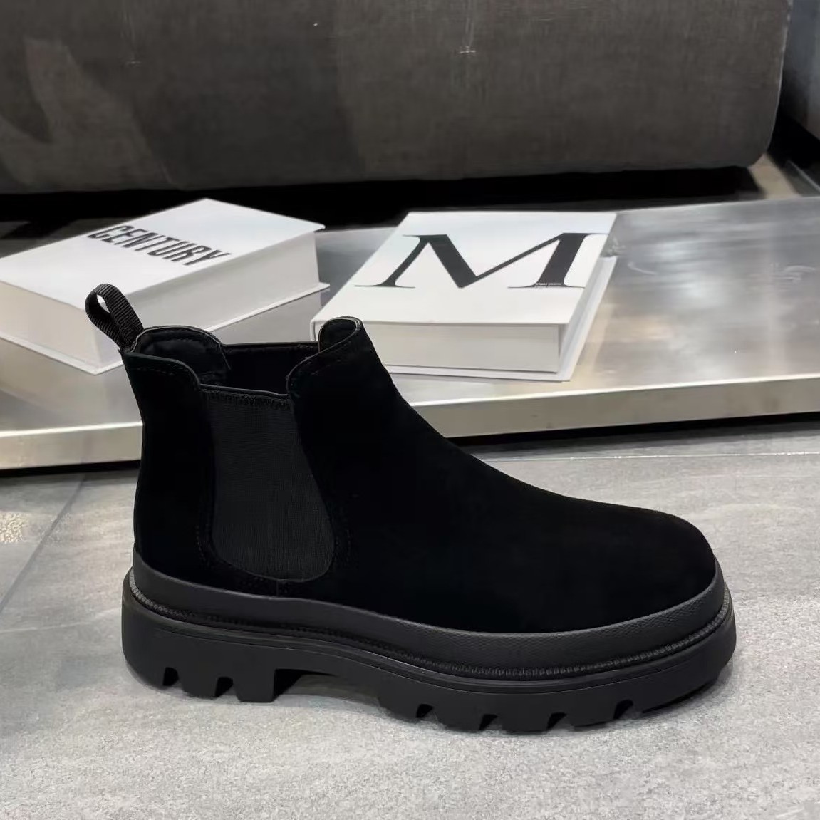 Мужские ботинки Martin 2025 Новые челси рабочие ботинки Короткие ботинки с флисовой подкладкой Теплые зимние замшевые кожаные туфли