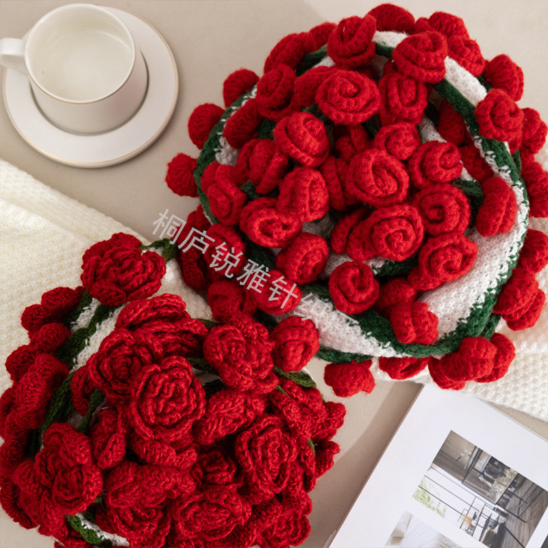 Finished Rose Bouquet Blanket, Nap Blanket, Valentine's Day Gift for Girlfriend, 99 Flower Blanket, Rose Blanket