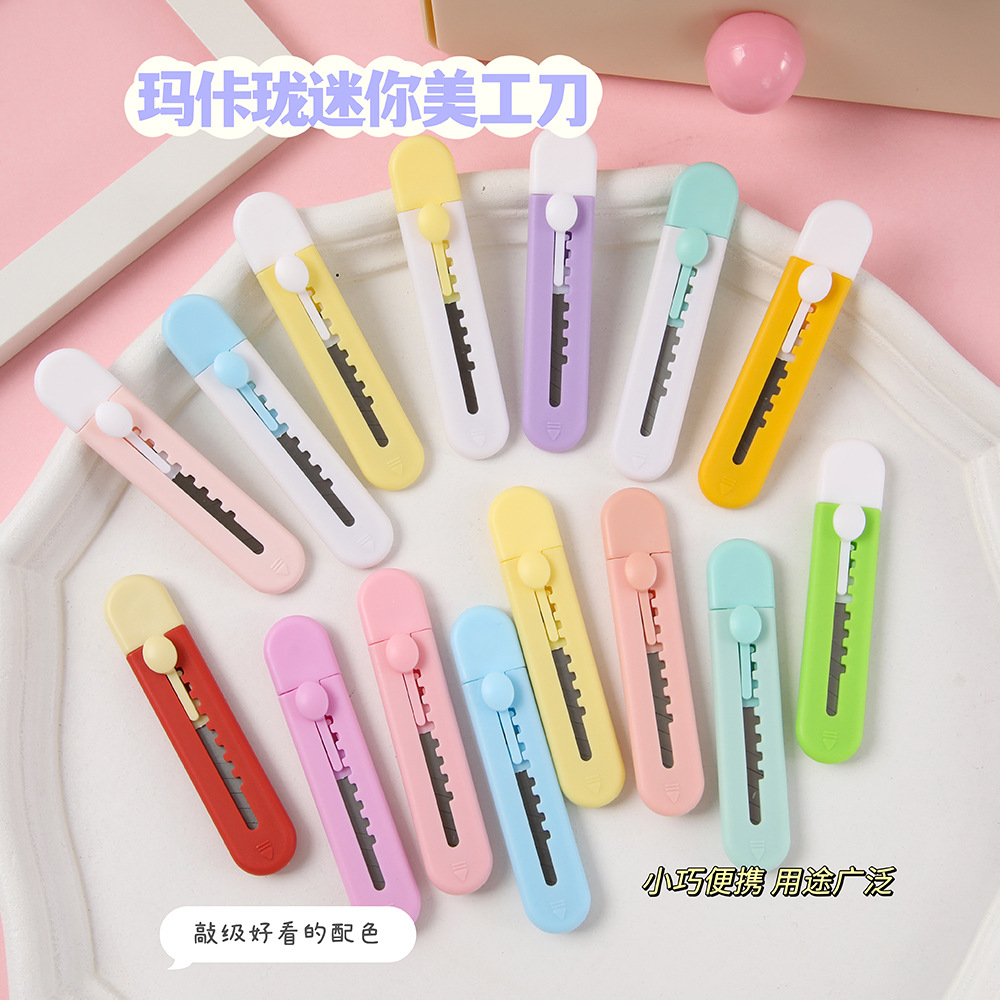 Utility Knife in Candy Colors, Small Mini Paper Cutter, Box Opener, Small Knife for Students, Stationery, Craft Knife Wholesale
