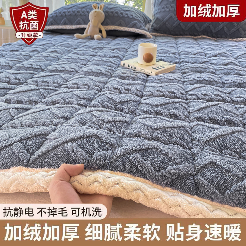 Class a Milk Velvet Mattress Thickeneded Student Dormitory Mattress Cushion Winter Single Thin Cushion Soft Cushion Coral Velvet Cushion Quilt 3