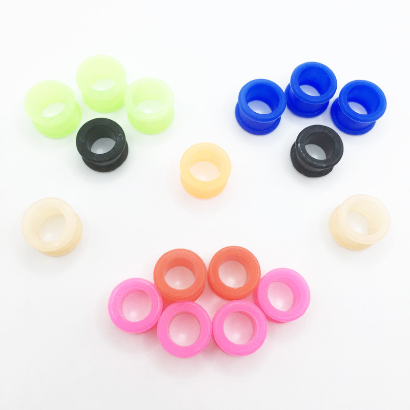 Cross-Border Trendy Silicone Ear Cuffs, European and American Colorful Mixed Hollow Round Piercing Jewelry, Fashionable Ear Expanders