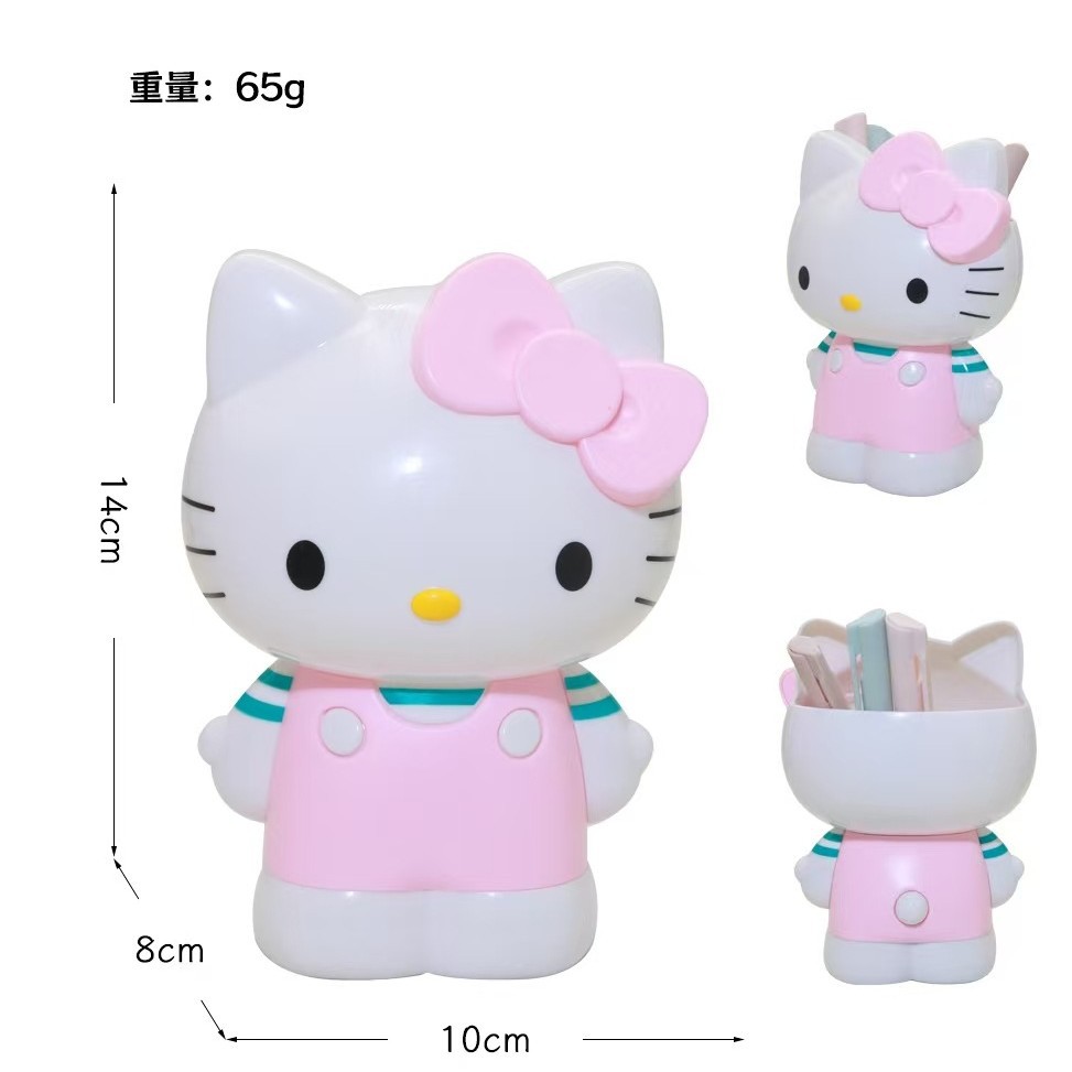 Sanouli Kt Cat Pen Holder Melody Kuromi Stationery Storage Box Makeup Brush Storage Box Desktop Ornaments Cross-Border