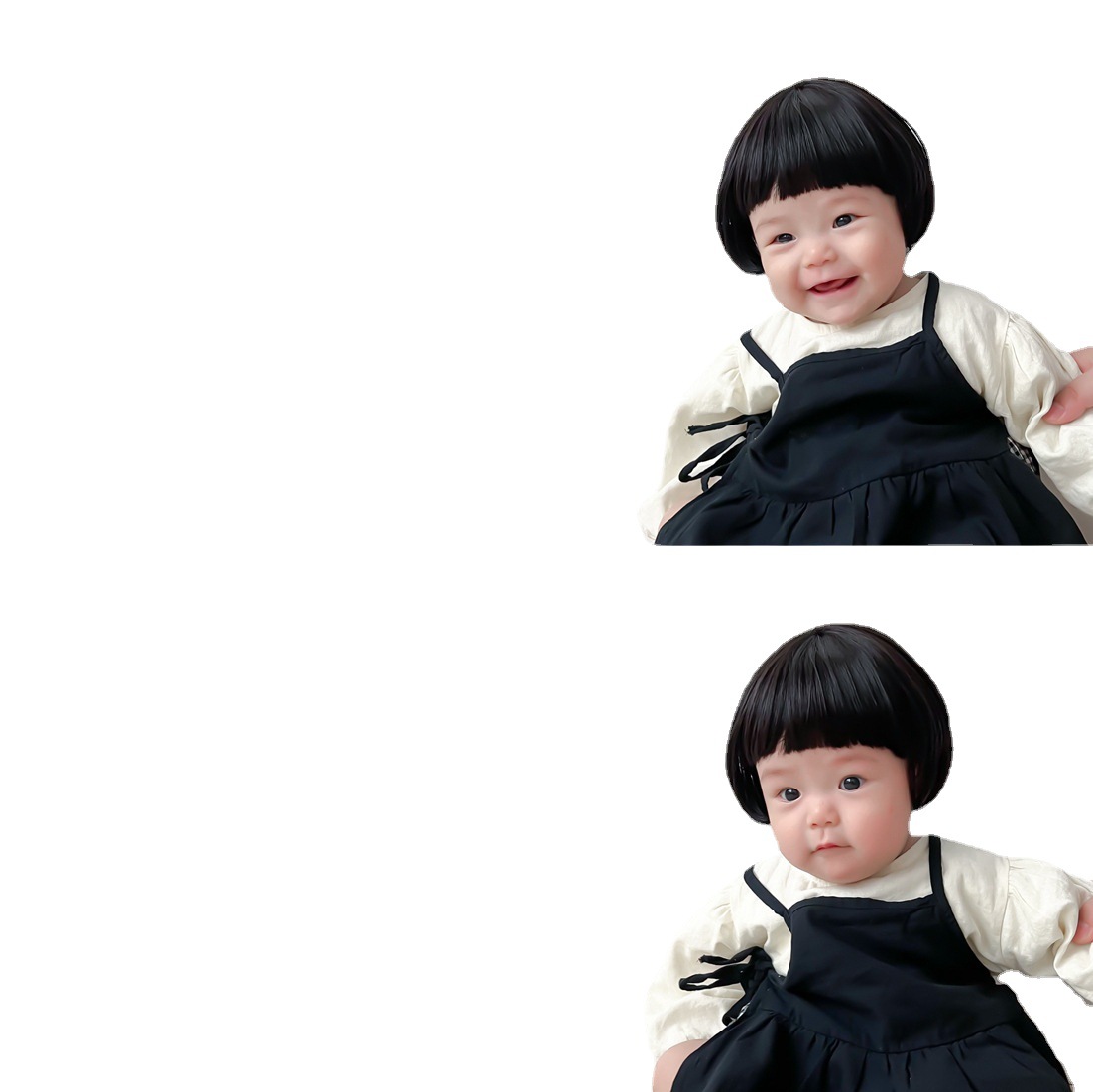 Baby's Wig Children's Short Hair Bobo Photo Styling Infant's Headdress Girl's Small Braid Baby's Small Hair Cover