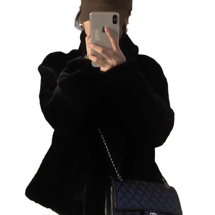 2025 Winter Young Style Short Mink Fur Stand Collar Fur Coat Eco-Friendly Fur Jacket for Women