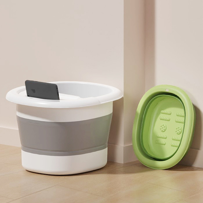 Folding Foot Bath Bucket Household Health Preservation Foot Bath Bucket with Lid Thermal Insulation Foot Bath Bucket for Adult Leg Foot Bath Free Installation
