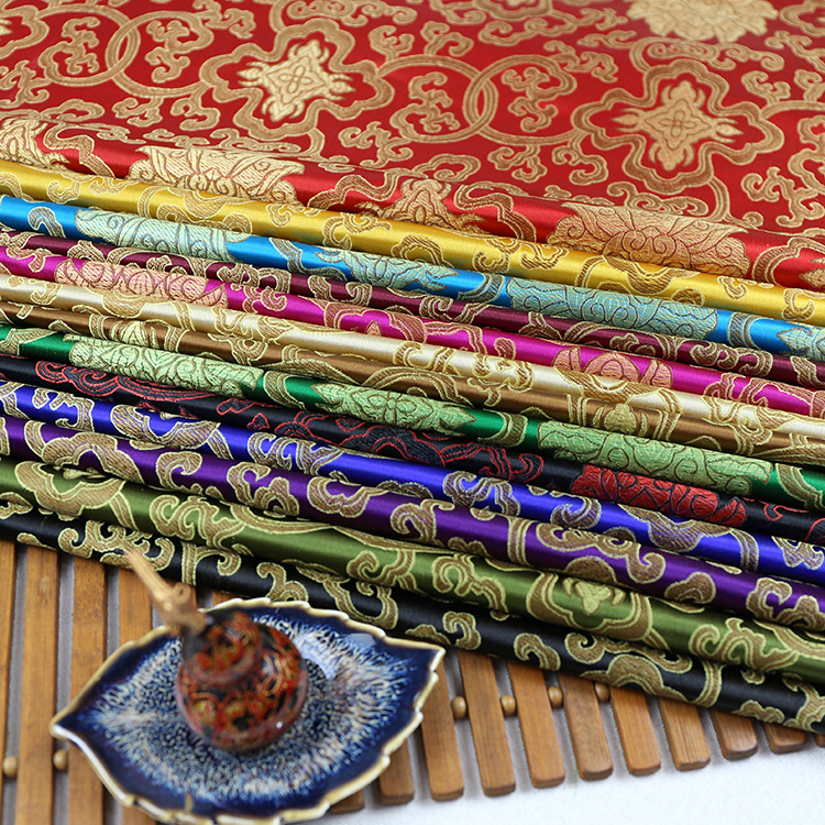 Брокадная ткань, богатые цветочные шелка и сатин, подушки для мебели из махагони, подушки, антикварная одежда жаккардовая брокадная ткань оптом