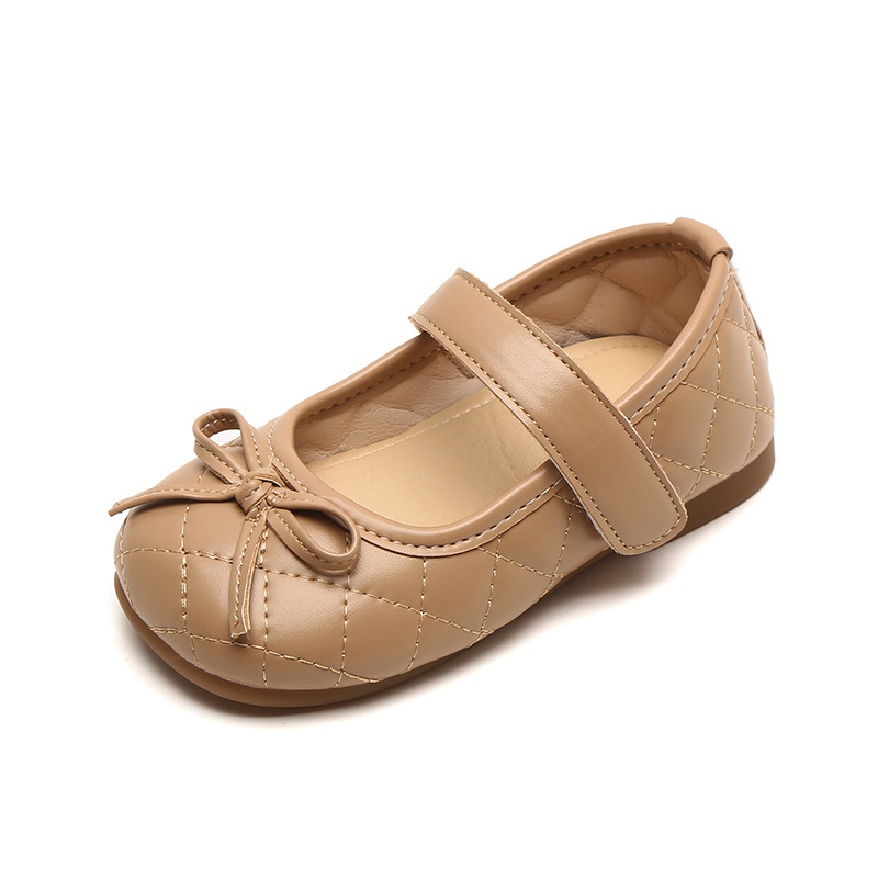 2023 Spring New Children's Shoes Wholesale Korean Style Girls Princess Shoes Bow Leather Shoes Soft Sole Single Shoes Dancing Shoes
