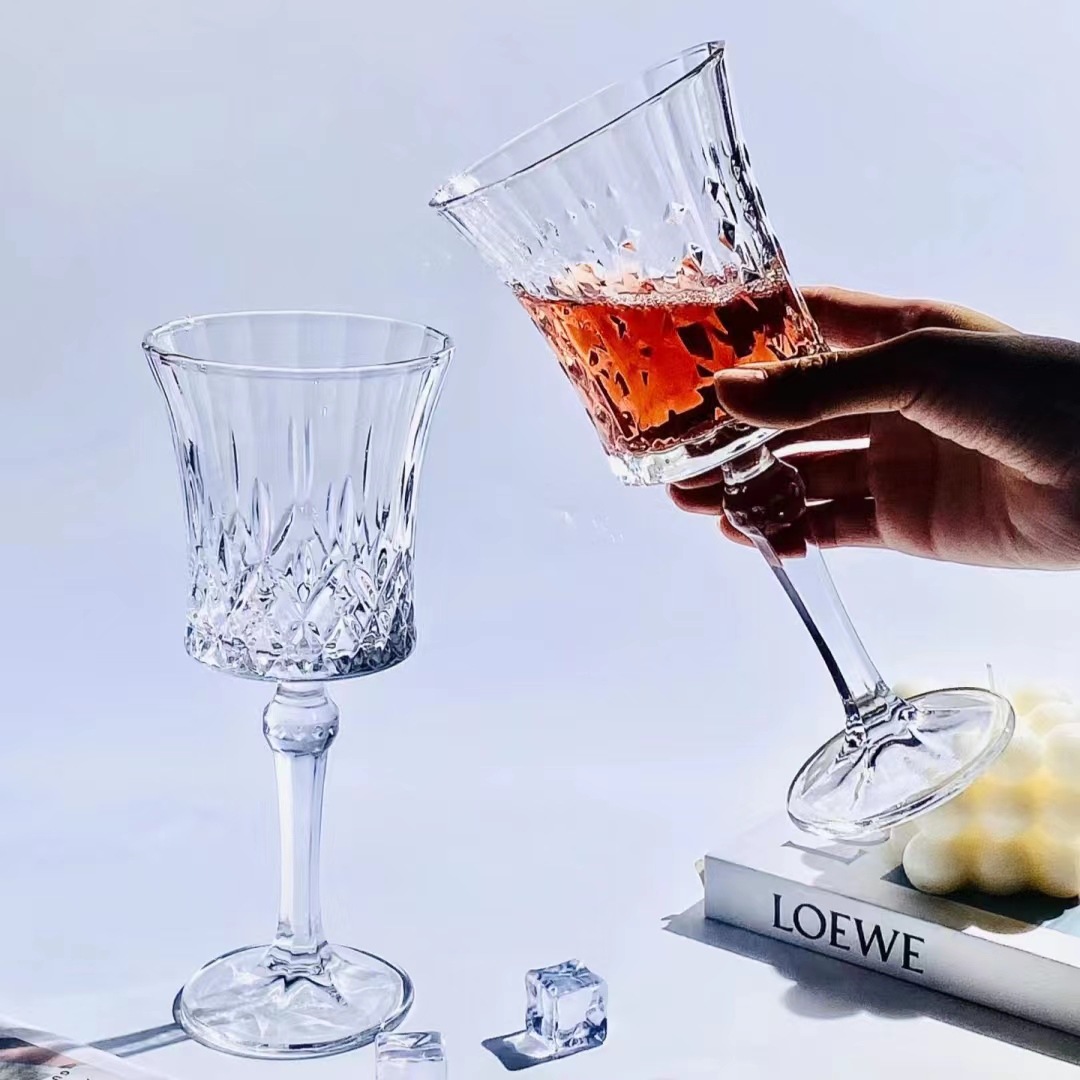 Light luxury diamond red wine glass household glass glass champagne glass goblet foreign wine set suit wholesale