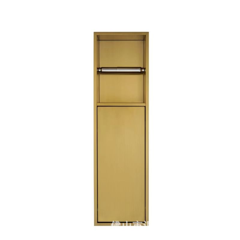 304 Stainless Steel Gold-Plated Bathroom Niche Can Be Customized with Door and Paper Towel Holder Bathroom Storage Rack Color Can Be Changed