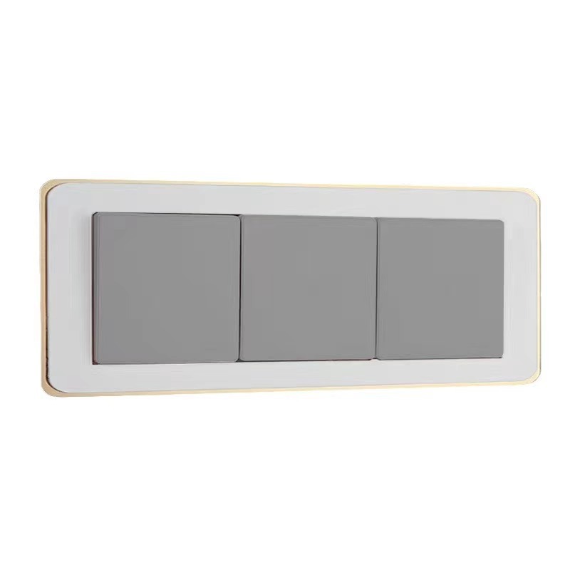 Cross-border Light Luxury Style Switch Sticker Protective Cover for Living Room Adhesive-free Waterproof Household Now Off Socket Simple Sticker Socket Decoration