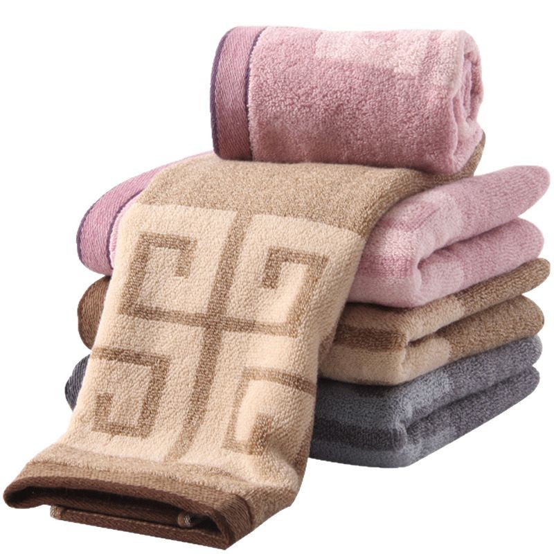 Gold Number Pure Cotton Set, Square Towel, Towel and Bath Towel, a Classic Pattern S1206 Hand Towel for Washing Face and Bathing