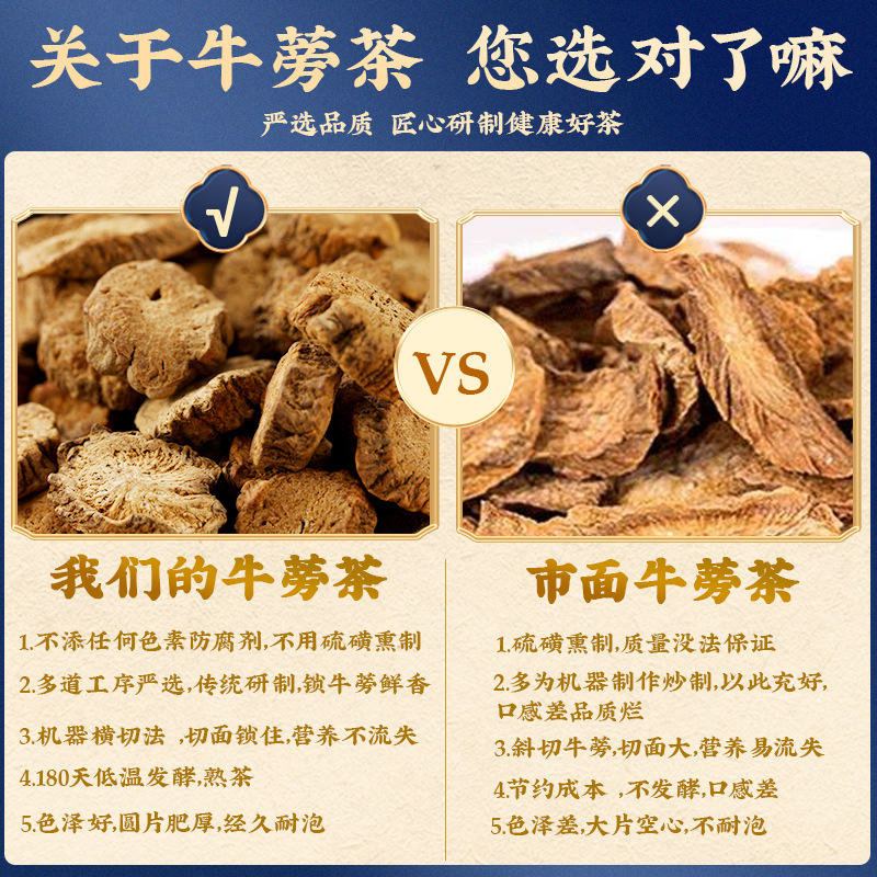 Burdock Root Gold Burdock Tea Authentic Fermented for Half a Year from Shandong Linyi Cangshan Health Tea Ripe Tea