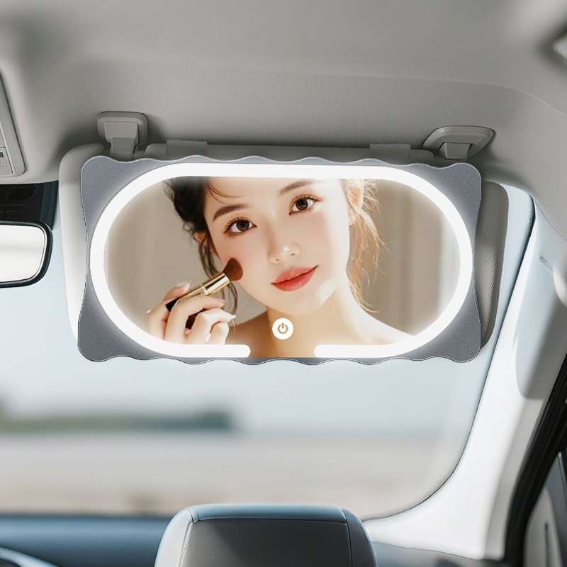 Car Sun Visor Vanity Mirror Three-Color Led Light High-Definition Mirror with Light Car Vanity Mirror High-Definition Makeup Mirror