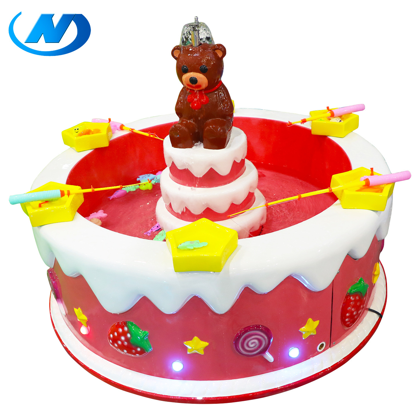 Children's Fun Kidsren's Fishing Pool Fiberglass Fishing Pool Outdoor Park Square Stall Fishing Fishing Feeding Fish