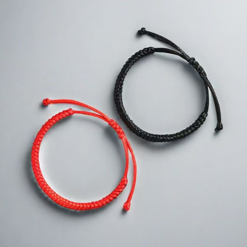 Браслет с алмазным узлом, красная веревка, плоский узел, DIY, высокоценный, ручная работа, мужской и женский браслет
