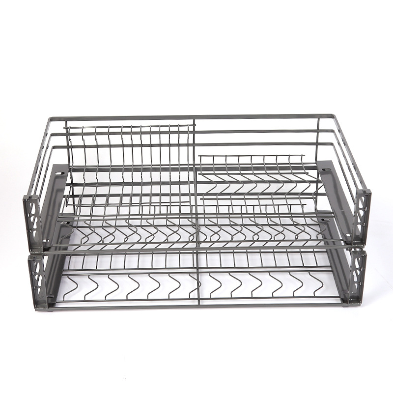 Nano pull basket double thick pull basket, bowl basket drawer type pull basket new starry sky gray pull basket