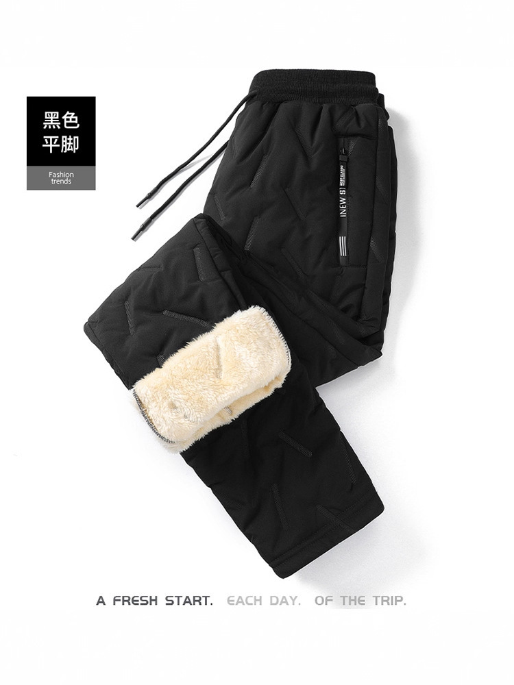 Men's Winter Cotton Pants Sports Lamb Fleece New Pants Fleece-Lined Thick Versatile Warm Winter Outdoor Fleece Pants