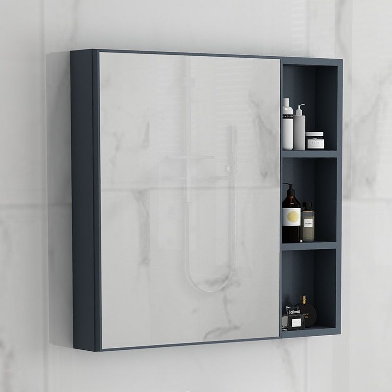 Nordic Style Mirror Cabinet Mirror Box Space Aluminum Bathroom Cabinet Combination Separate Storage Box Bathroom Wall-Mounted Storage Mirror