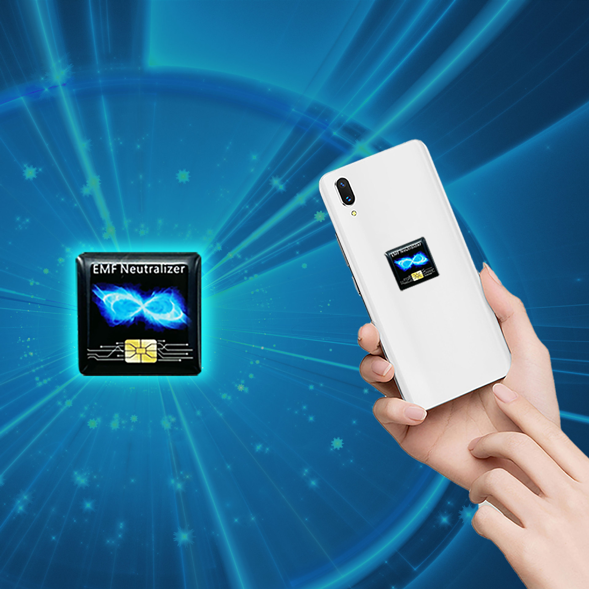 Amazon's new silicone anti-radiation energy phone sticker 28*28mm negative ion laser mini signal patch