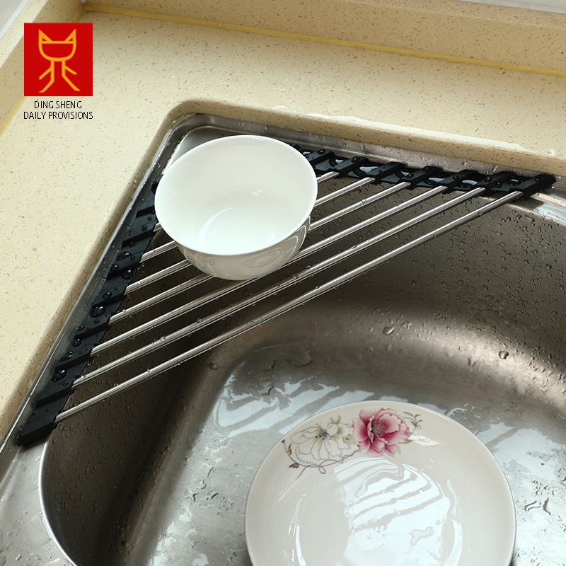 Складная раковина для слива, треугольная сушилка из нержавеющей стали