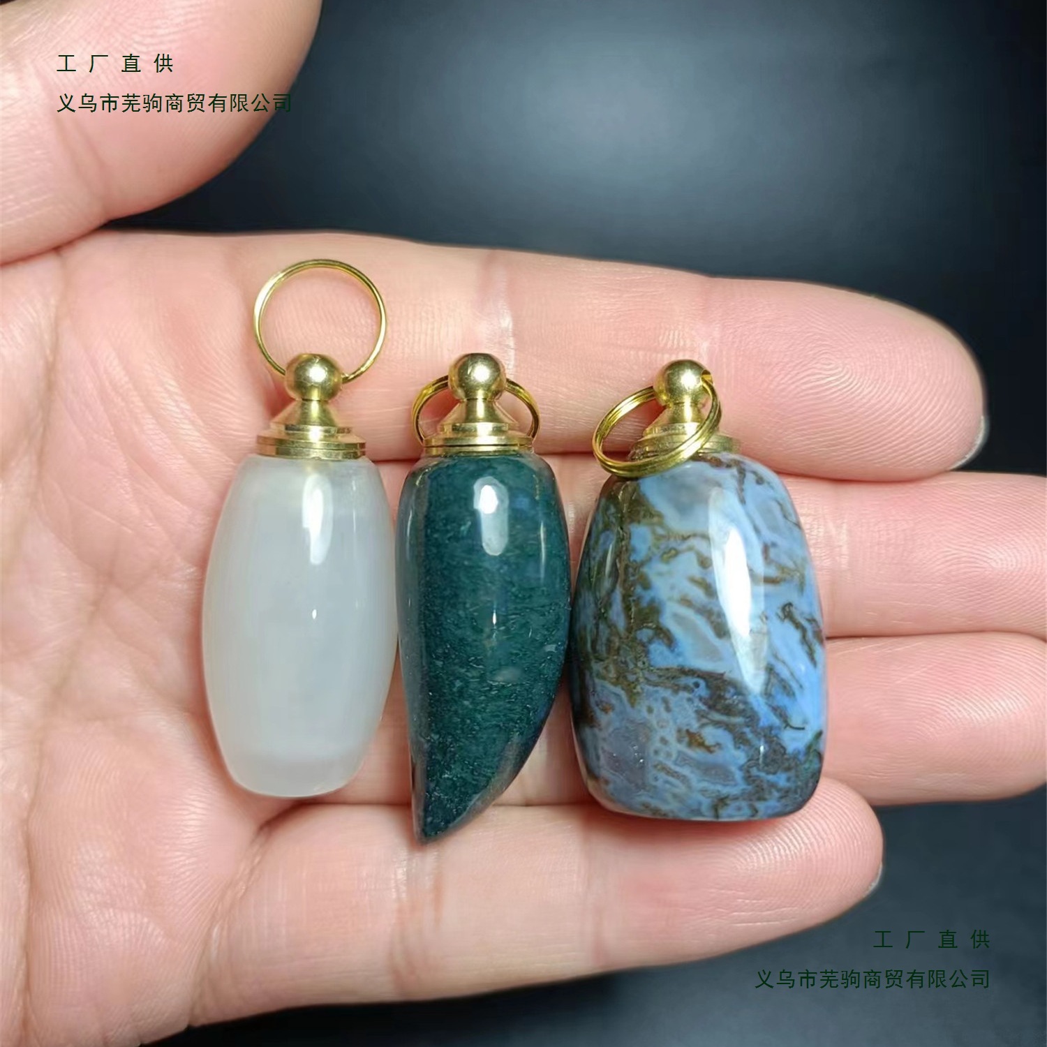 Agate Snuff Bottle Pendant Can Hold Perfume Essential Oil, Cinnabar Default Item, Silk Flower Universal, Others Not Allowed