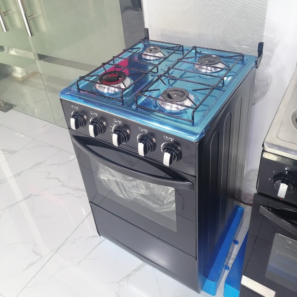 Газовая печь с вертикальной плитой, одноцелая, 4 газовые конфорки, аэрированная печь 50X50