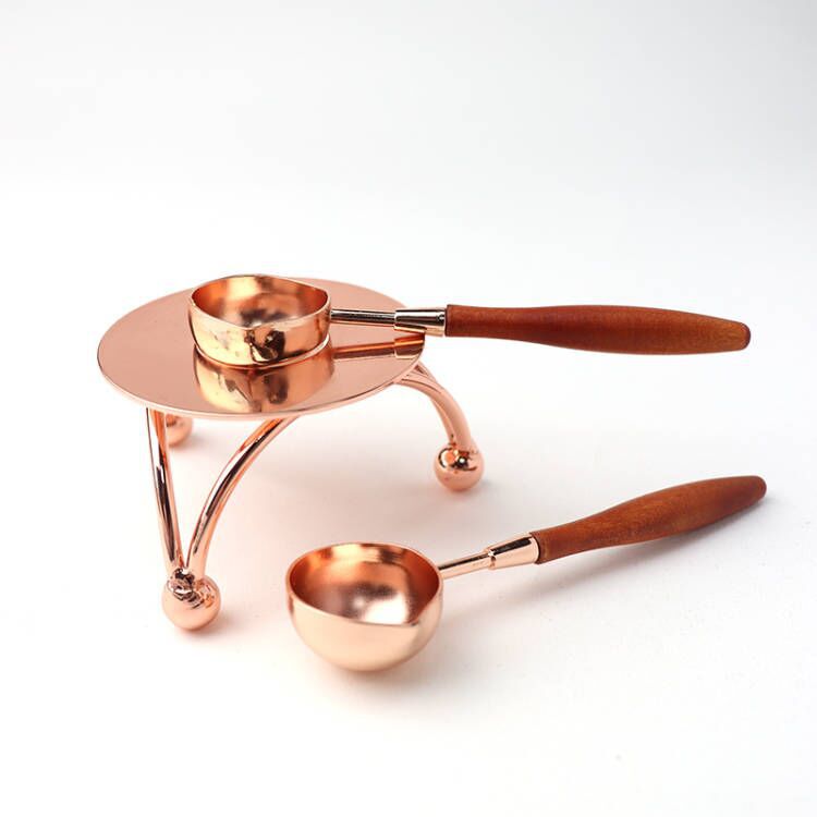 Vintage fire lacquer wax spoon melting wax tool wooden handle measuring spoon simple fire paint seal sealing Lotus Wood wooden handle spoon