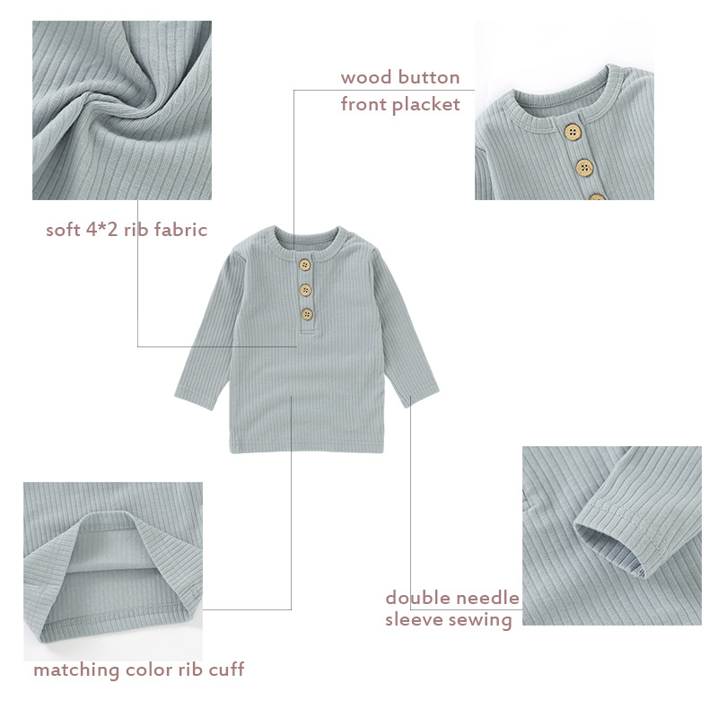 Foreign Trade Children's Autumn Clothes Baby's Home Clothes Top Children's Pullover Pit-strip Knitted Shirt Long-sleeved Ins Children's Top