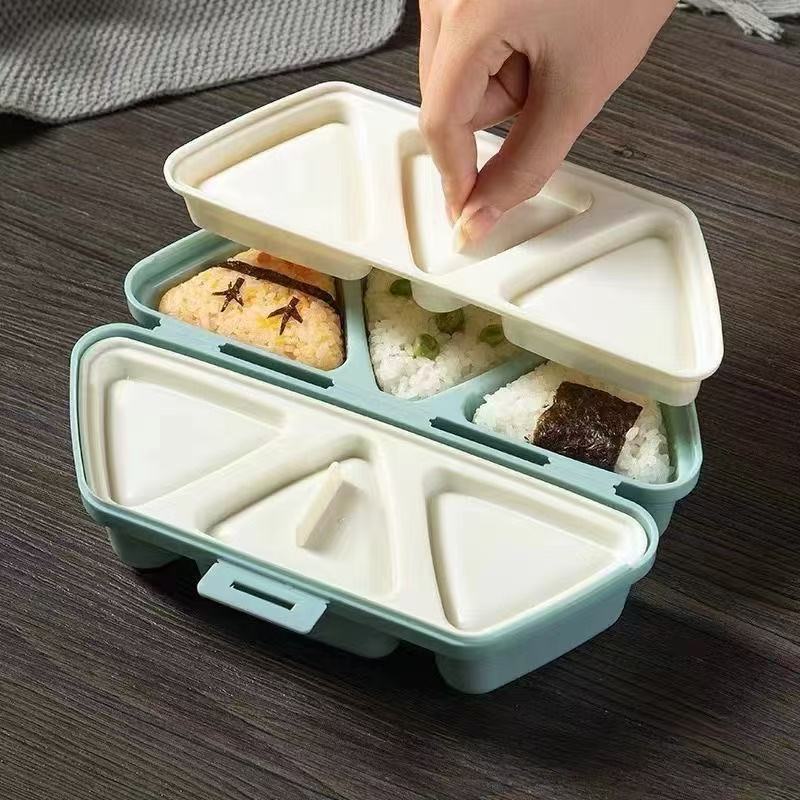 6-Compartment Triangular Rice Ball Box Rice Ball Mold Can Be Used to Make 6 Rice Balls at a Time and Can Also Be Used as a Lunch Box