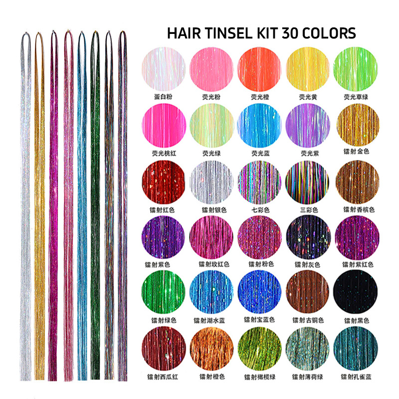 Amazon Tinselhair Laser Gold Shiny Metallic Wire Colorful Seamless Hair Extensions Source Factory