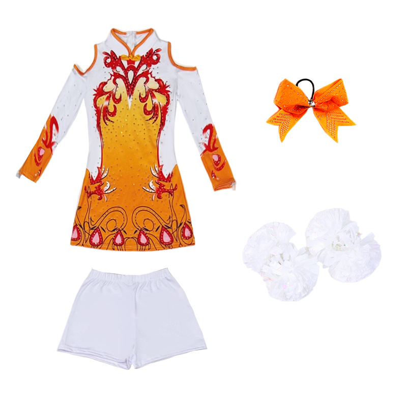 Chinese Style Cheerleading Costumes, Cheerleading Costumes, Adult and Children's Cheerleading Team Costumes, Aerobics