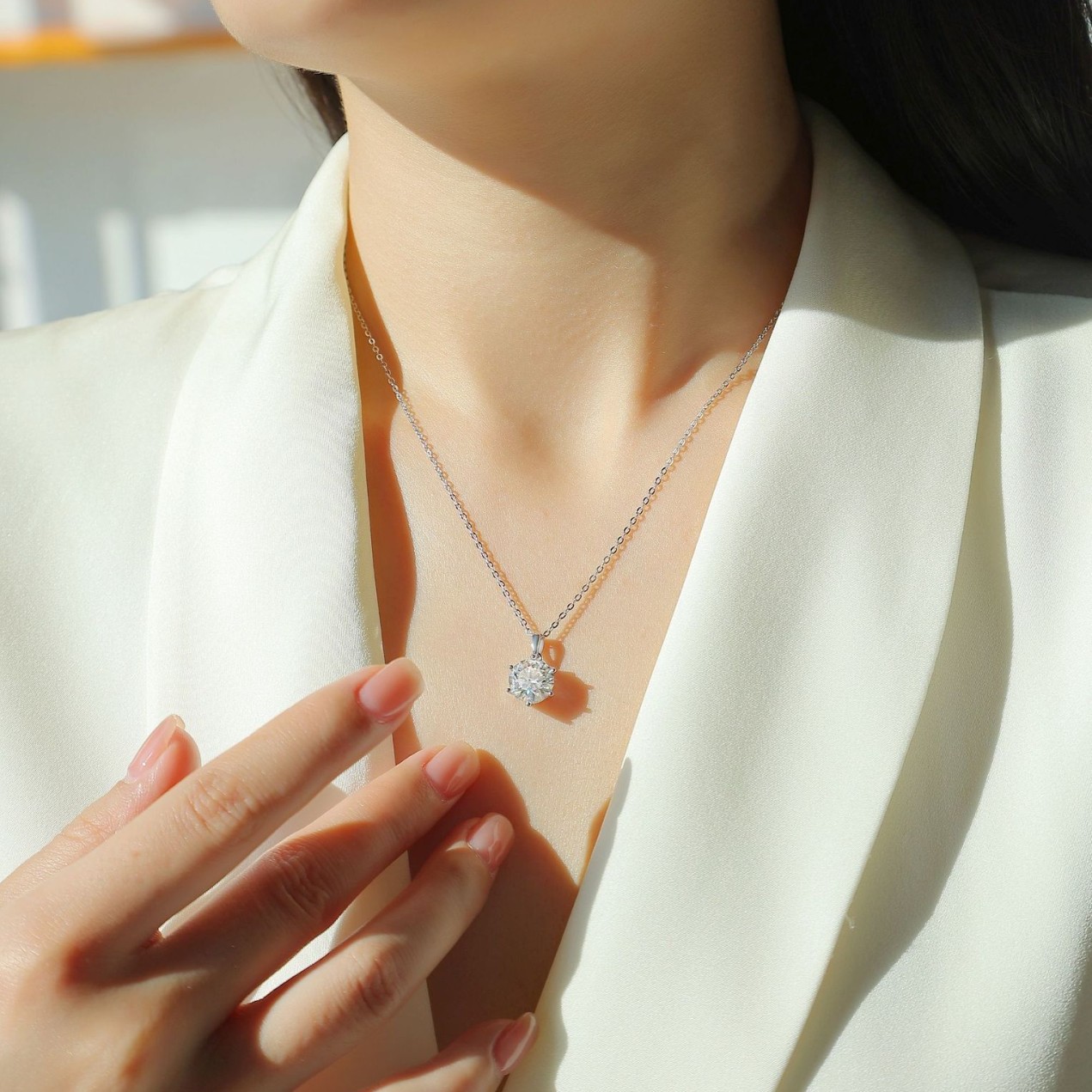 Factory Direct 18K Gold Customized Gift for Wife 18K Classic S925 Silver D Color Igi Cultivated Diamond Necklace