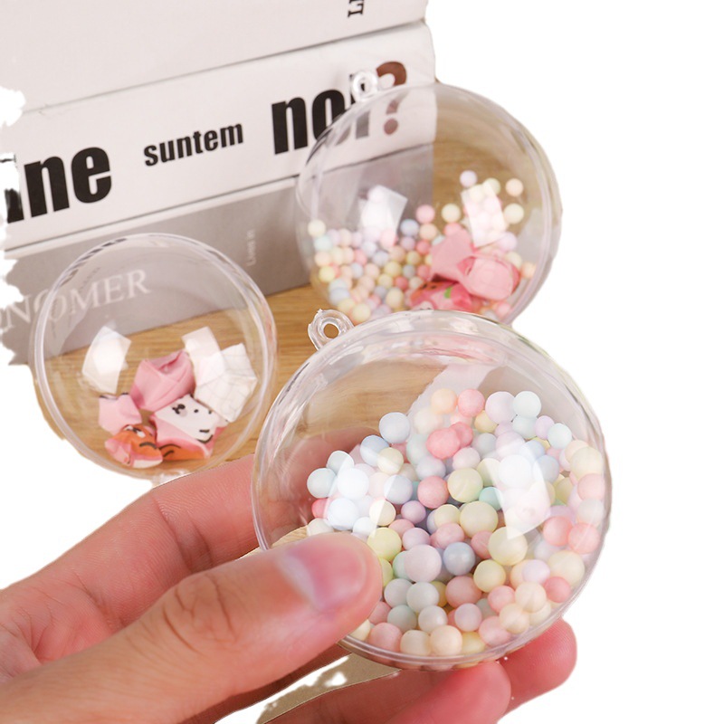 Cross-border high transparent ball 5-12cm Christmas ball window decorative ball plastic ball PS acrylic ball hanging ball