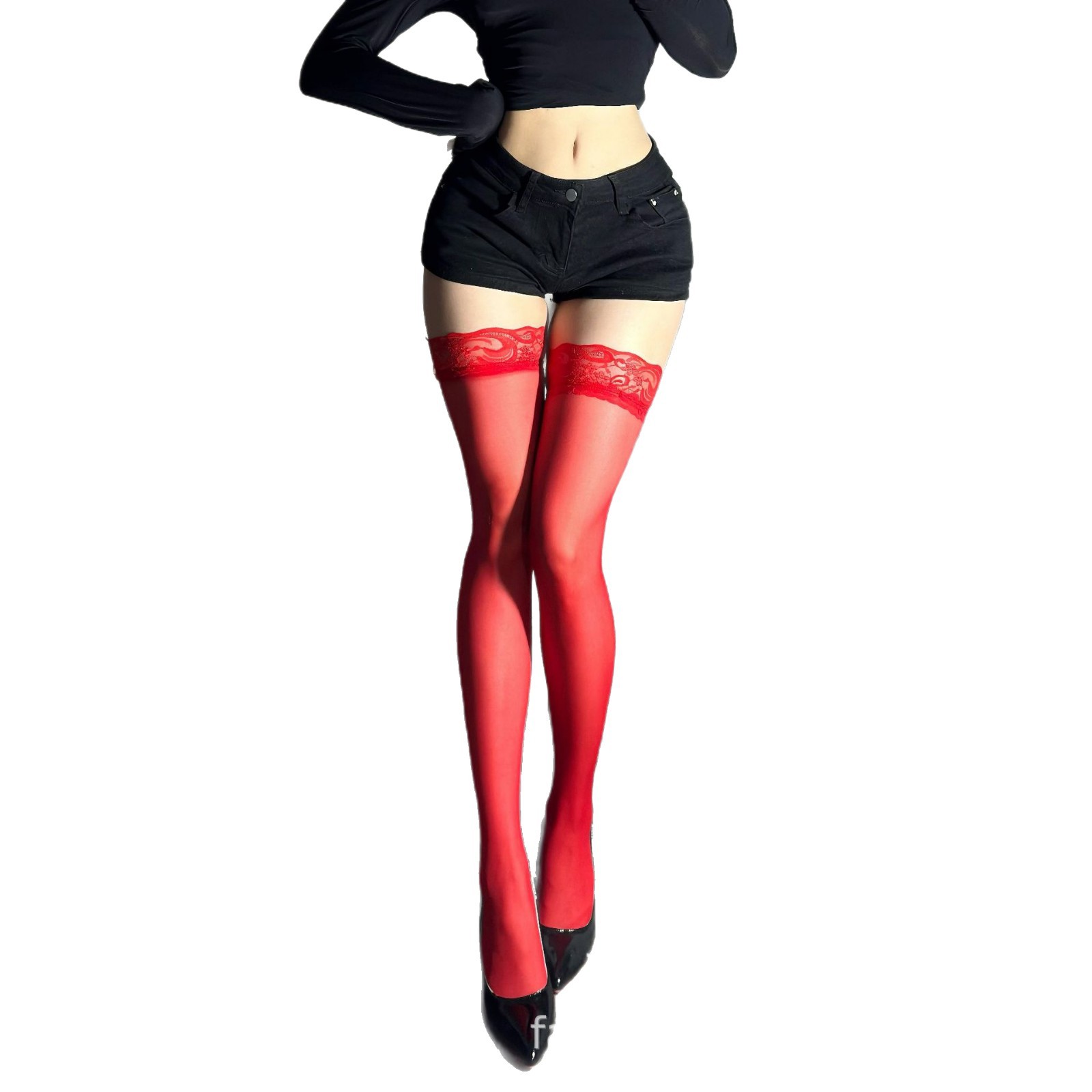 Danheduo Multi-Color Lace Stockings High Elastic Stockings Sexy Intimates Sexy Pure Lust Black Silk Beautiful Leg Stockings