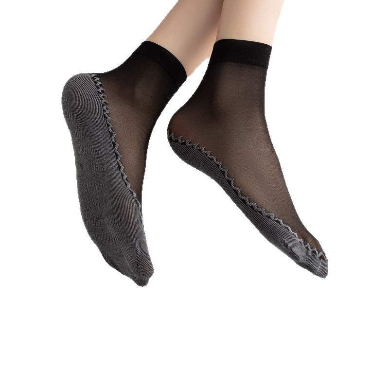 Cotton bottom stockings 10 pairs of waist seal anti-hook silk does not fall off steel stockings spring and autumn thin cotton bottom non-slip women's stockings