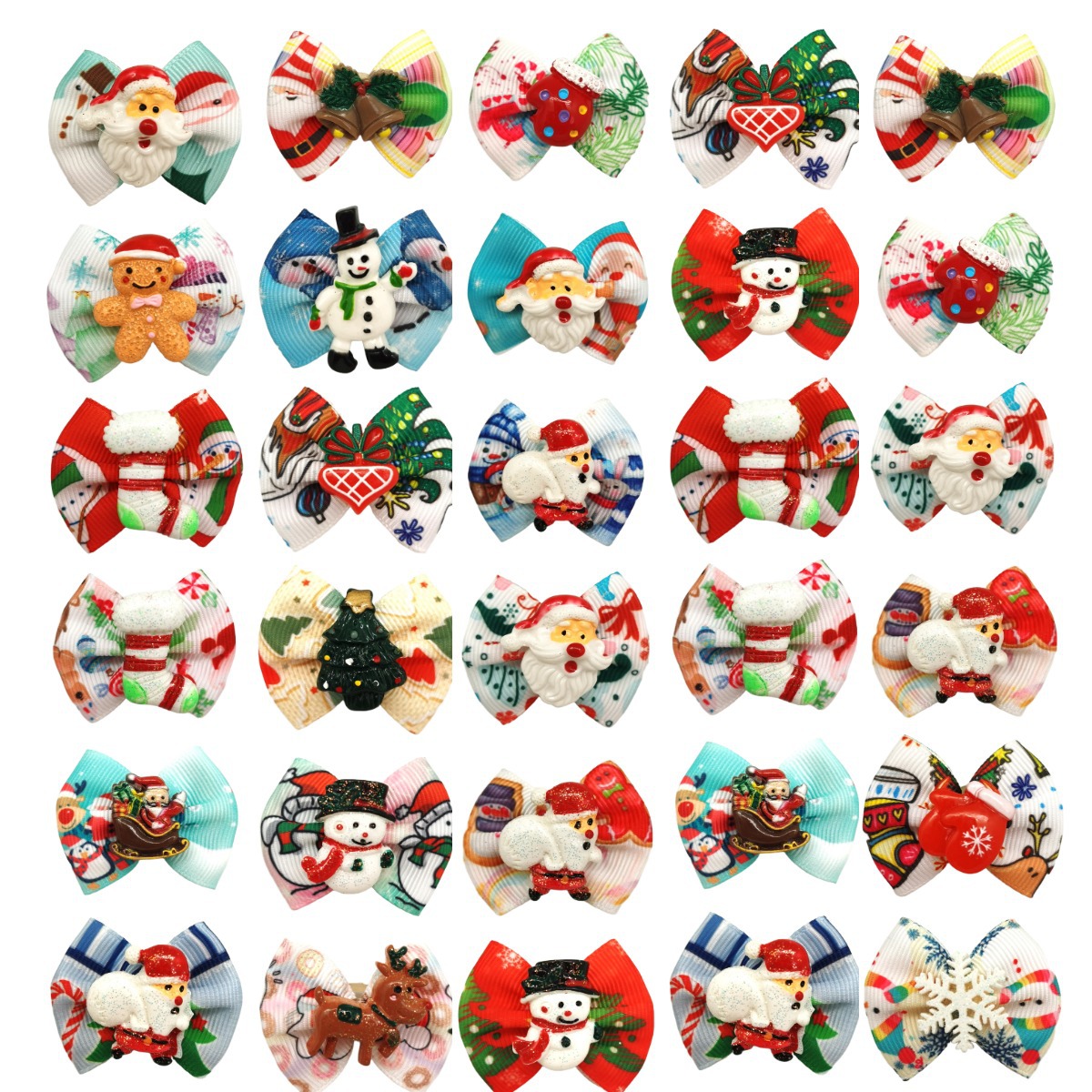 Популярные новые рождественские банты для домашних животных, резинки, заколки, оптовая продажа
