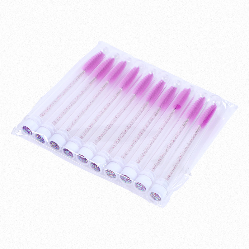 Crystal Rod Eyelash Brush Eyebrow Comb Disposable Makeup Brush Transparent Rod Eyelash Brush Eyelash Curling Eyebrow Brush Grafting Tool